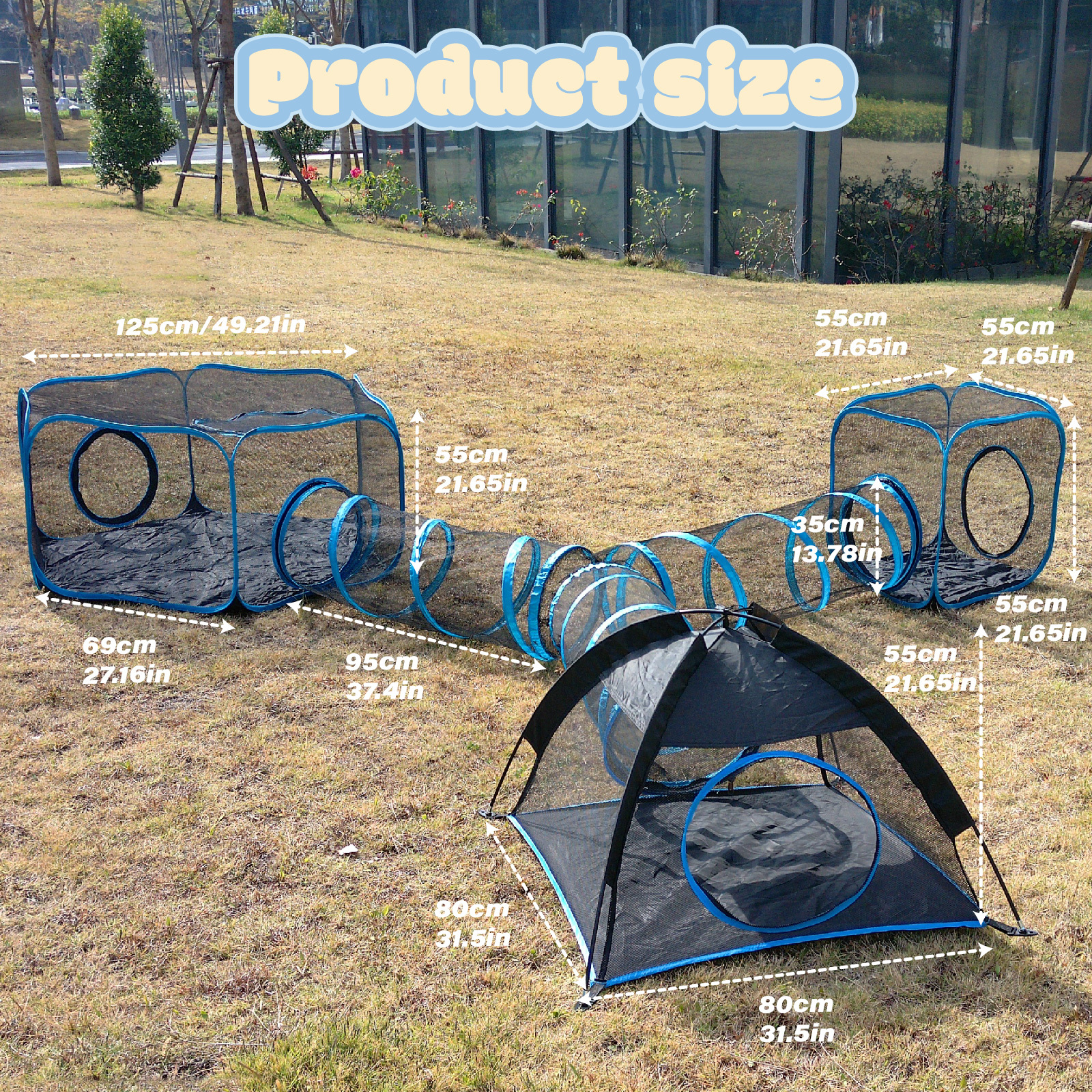 TEMU Collapsible Pet Activity Tunnel For Cats And Dogs â Foldable Agility Play And Training Tube, Portable Indoor/outdoor Pet Toy For Small To Mediu