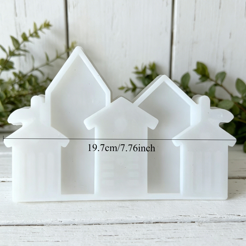 Summer Seaside Townhouse Silicone Mold, Plaster House Ornament Mold, Decorative Mold, Candle Making Mold