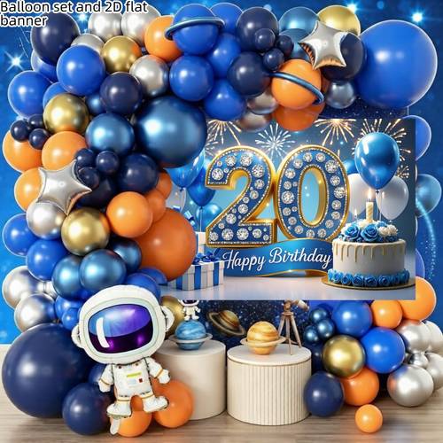 item picture 88pcs party packs balloon arch kit birthday balloons and 2d flat banners party balloons decoration balloon set and 2d flat banner bachelor party christmas thanksgiving valentines day orientation graduation season anniversary 2d flat