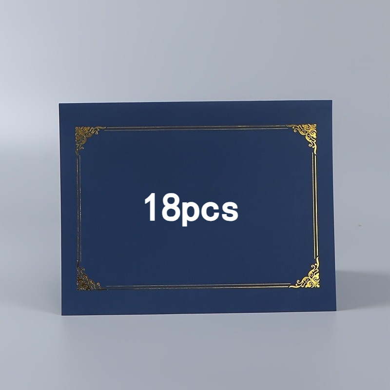 TEMU 18 piezas Cubierta para Certificados Azul , Negro, de Lámina Dorada Borgoña, Adecuado para Papel de Tamaño de de 8.5X11 Pulgadas, Certificados,