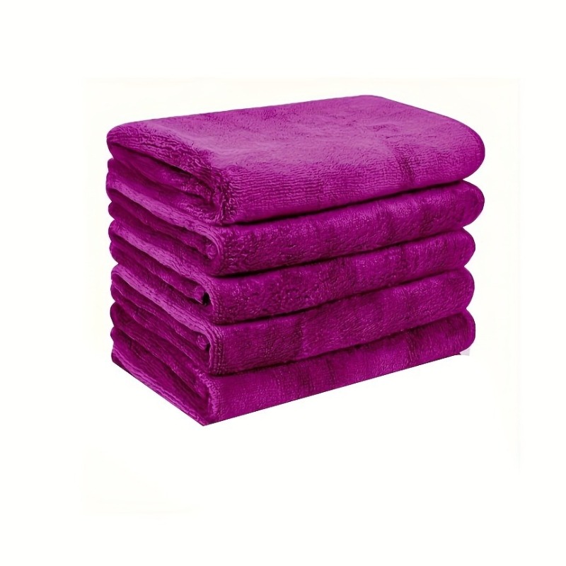 5pcs -drying Small Towels Multi-functional Reusable Microfiber Square Towels For Car Washing, Cleaning, Face Washing Maroon Towels