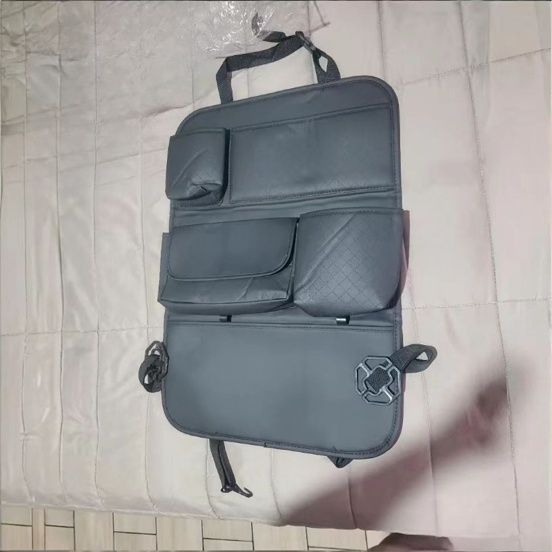 Image of The Multifunctional Storage Bag For Car Seat Backs Is Designed For Tissues And Cups, Enhancing The Interior With And Tidy Look, To Clean, Made Of Faux Leather