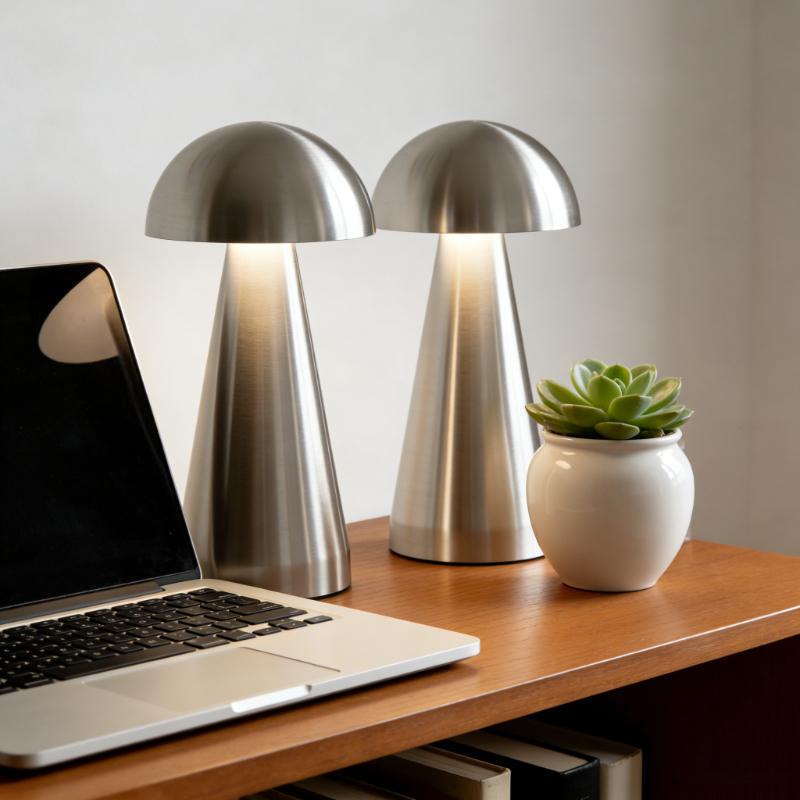 TEMU 2pcs Portable Metal Led Table Lamps, Rechargeable Touch Control With 3 Color Temperatures And 3 Brightness Levels, Desk Bedside Ambient Lights