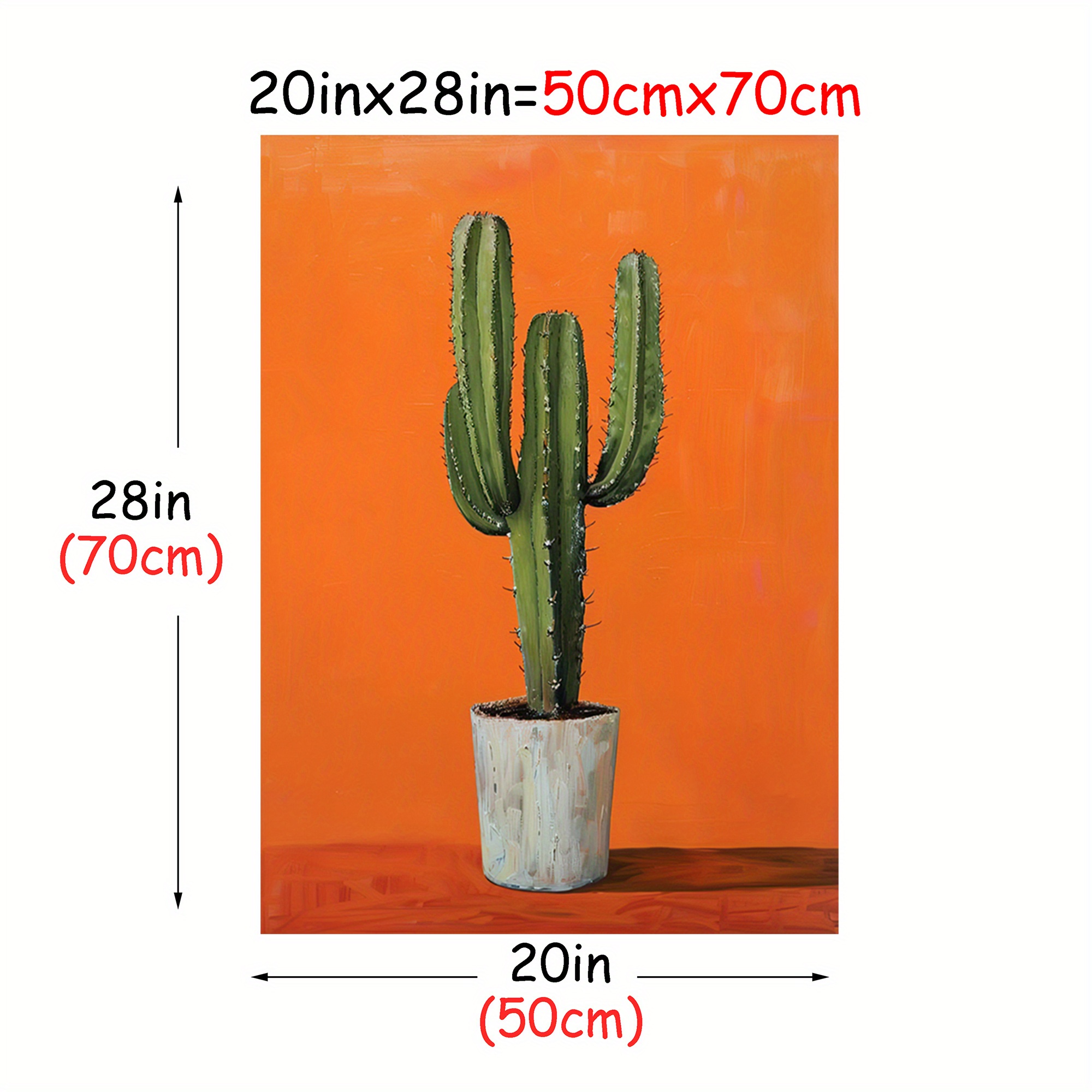 TEMU Poster da parete 1 pz Cactus moderno minimalista - Stampa su tela , Decorazione per interni/esterni per soggiorno, camera da letto, ufficio -