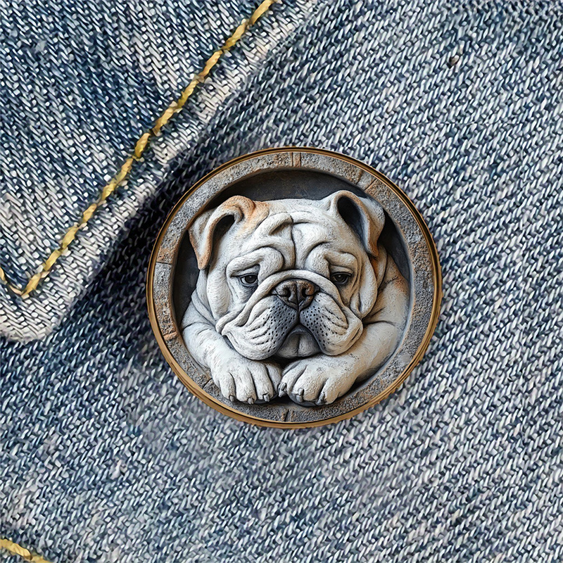 TEMU 1pc Of Bulldog-themed Resin Brooch, Ideal For Adorning Backpacks, Hats, Clothing, Footwear, And Boots