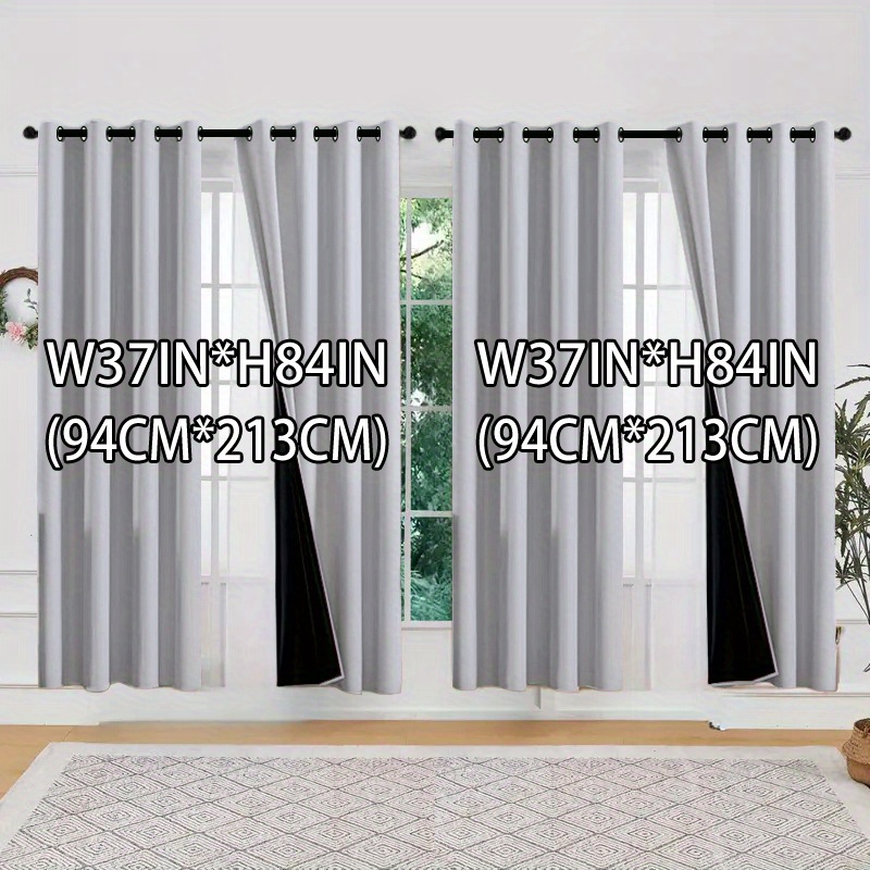 TEMU 4pcs, Rideaux occultants et d'isolation thermique, Rideaux 100% occultants, Assombrissent , Rideaux en polyester, de suspension à œillets
