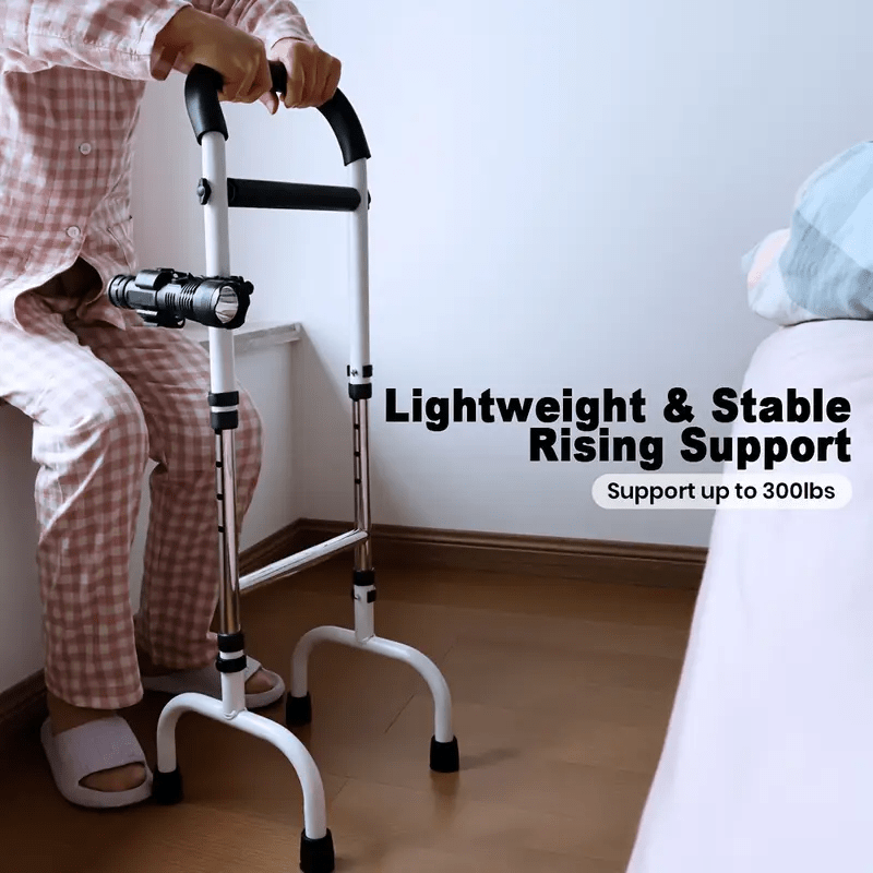 1pc Adjustable Mobile Bed Rail Assist Handle with Flashlight - Non-Slip Grip, Lightweight & Stable Support Frame, 31.5x42.01x12.5 cm Durable Floor-Standing Design for Seniors & Adults - Safe Bed Entry/Exit Aid, Senior Safety Equipment, Sleek Metal Finish, Floor Standing Aid, Compact Helper, Sturdy Frame, Disability Aid