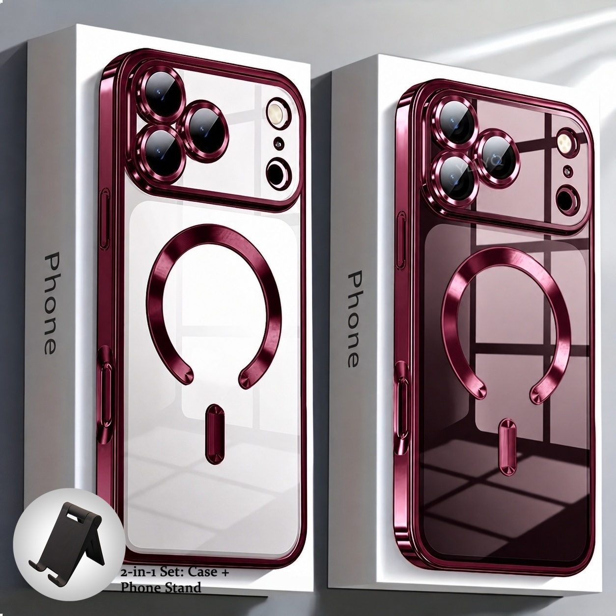 Capa de Celular: Conjunto 2 em 1: Capa + Suporte para Celular