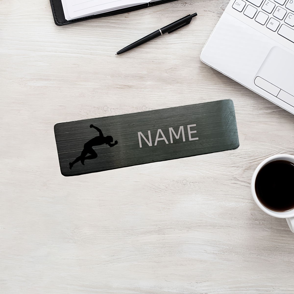 TEMU Stainless Steel Rectangular Name- Photo And Text, Elegant And Simple Professional Brooch Business Attire, Unique Professionals, Business
