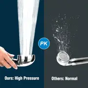 1 件加压手持淋浴喷头,3 种模式可调节水量淋浴喷头,一键止水淋浴喷头,浴室五金,浴室配件 详情 3