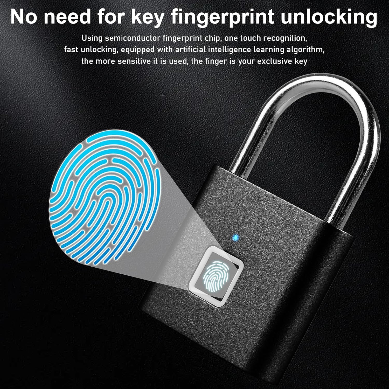 Smart Fingerprint Lock with Retractable Rope, 2pcs