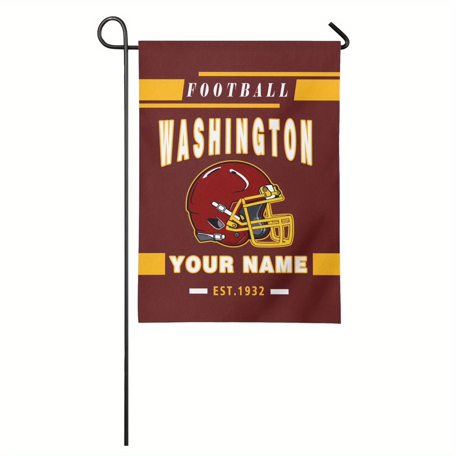 

1pc Customizable Football Garden Flag, Personalized Name, Double-sided 18"x12", Polyester 100%, Outdoor Decor For Fans, No Electricity Needed