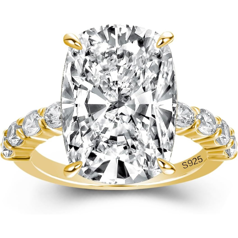 S925 Sterling Silver Moissanite Engagement Ring — Gift for Her