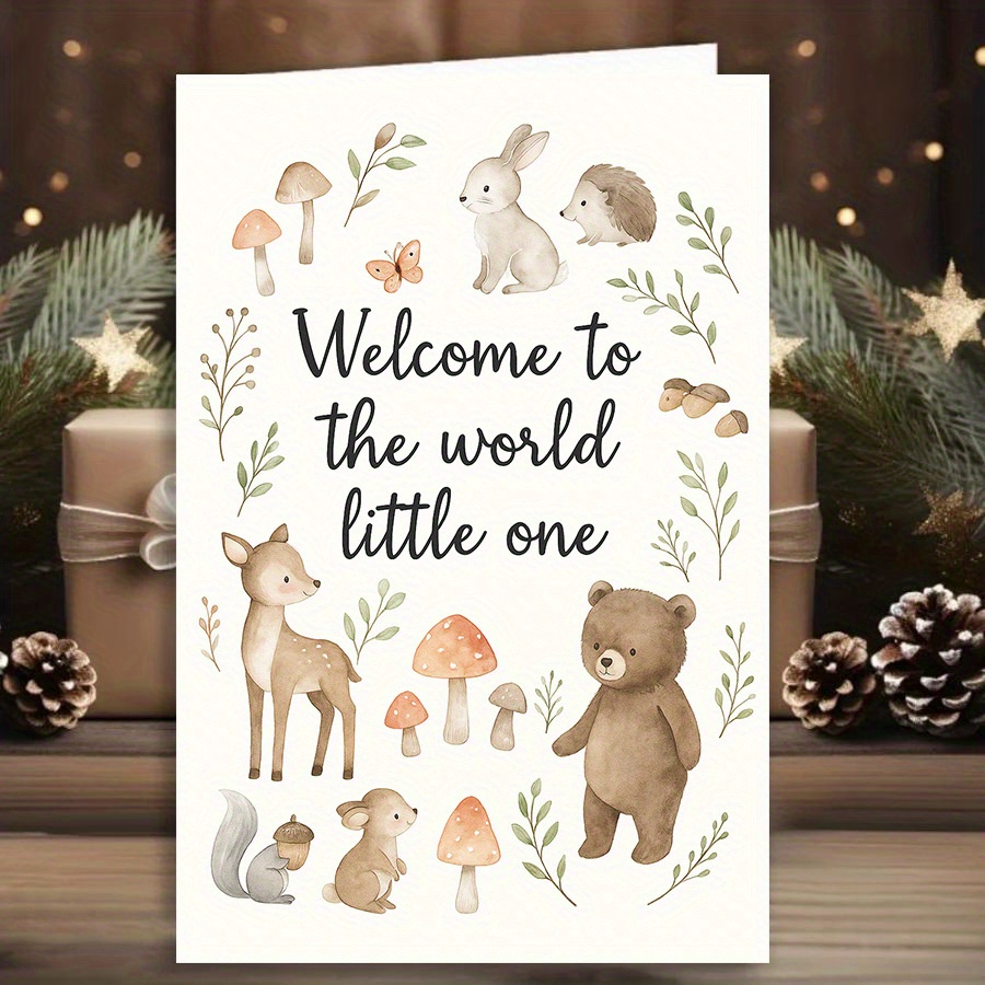 Greeting Card Featuring Adorable Woodland Creatures