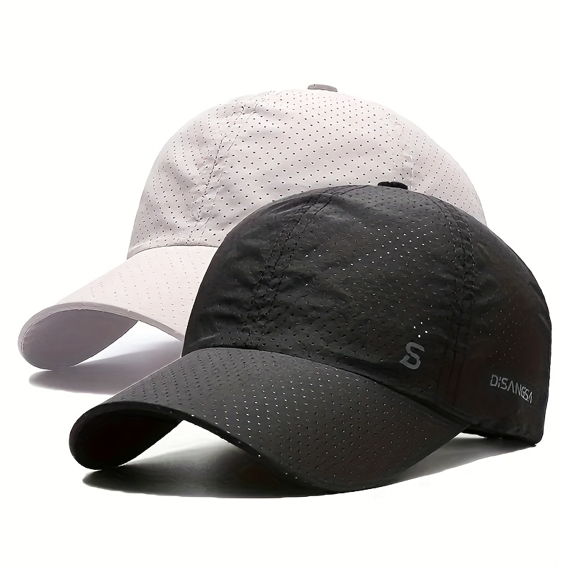 TEMU 2 pezzi Cappellino da baseball unisex in rete ad asciugatura rapida - Traspirante, regolabile, cappello estivo parasole, per attivit�
