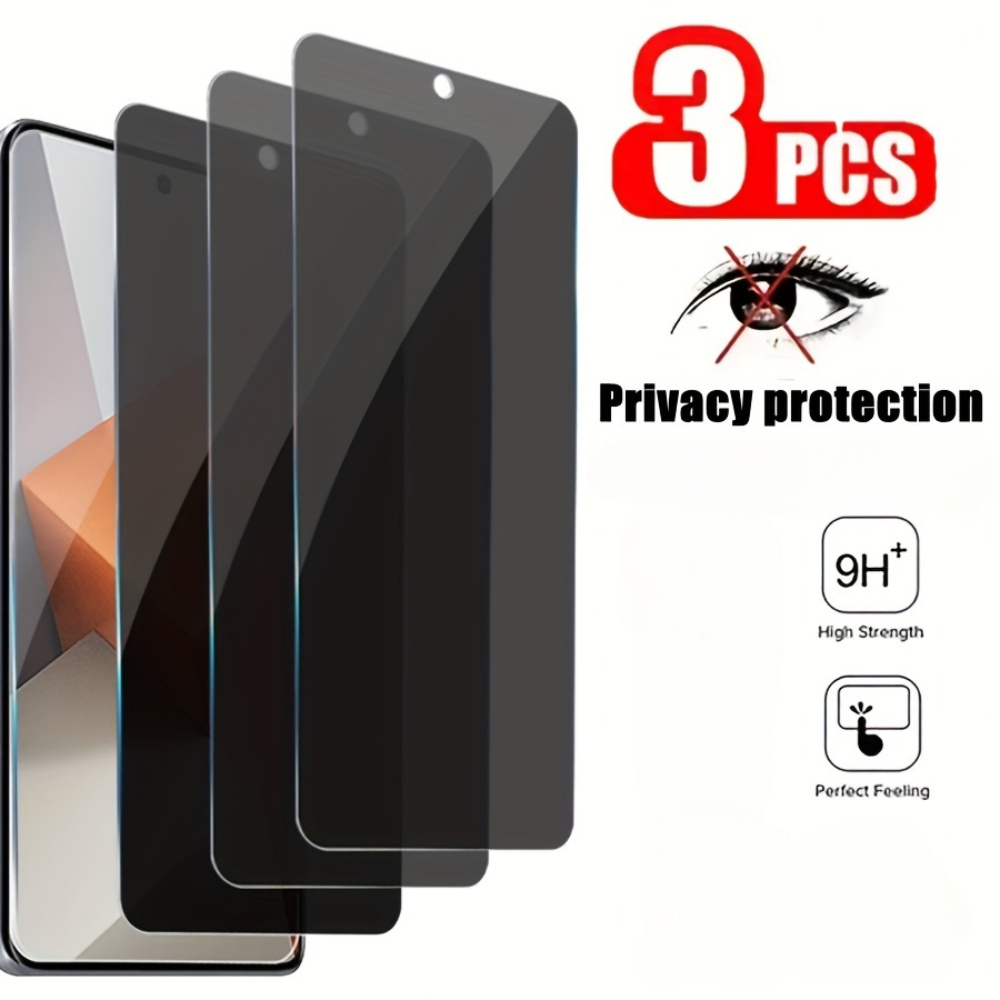 3pcs Privacy Tempered Glass Screen Protector For Xiaomi Redmi 13 Note 10 12t 11 Lite Note 12 A2/a1 Note 9t Note 9t 12 A3x Note 9 12s