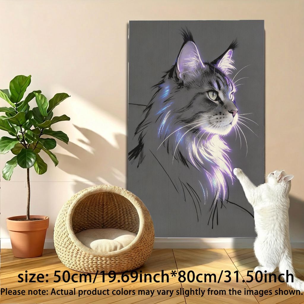 TEMU Self Adhesive Cat Scratcher Wall Mounted Cat Scratch Mat For Indoor Cats, Climbing Board Gift For Pet Lovers