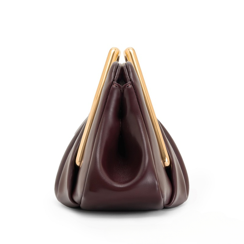 Luxury Elegant Evening Clutch with Magnetic Closure & Fixed Strap - Shiny Solid Color Handbag for Women, Wedding, Party, Formal Events - Burgundy/Black/Light Brown/White - Versatile Bridesmaid Gift & Daily Use Bag, Bridal Handbag, Designer Handbags for Women, Wedding Guest Bag, Bridal Clutch Purses, Dress Purse, Party Accessory, Stylish Purse, Highquality Finish, Sleek Construction, Women's Handbag, Fashion Women