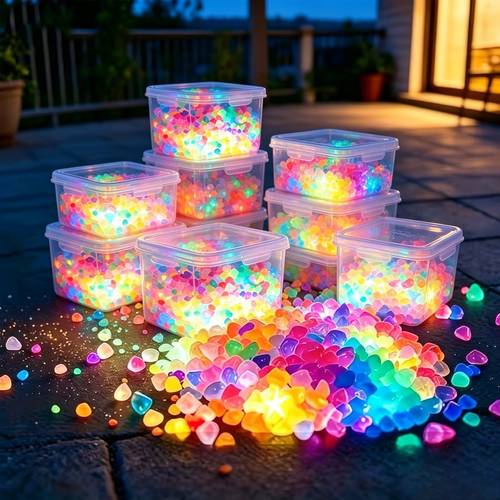 800 in the dark resin luminous scenery courtyard decoration fluorescent multicolor luminous beads no power required suitable for bottles party decorations aquariums and jewelry making sparkling beads