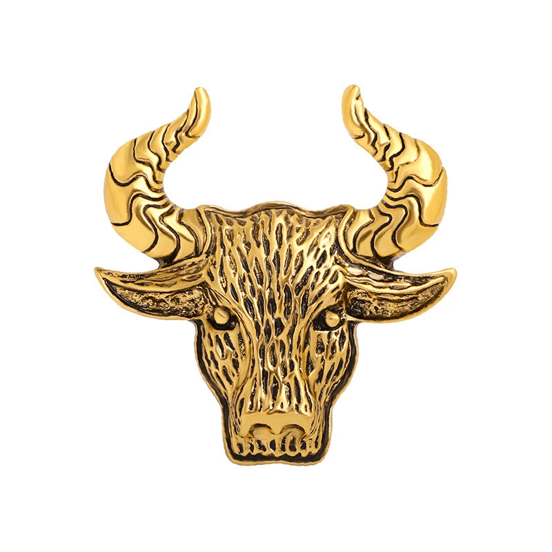Image of Vintage Brooch Creative Bull Men's Suit Pin Clothing Additions Jewelry Gift