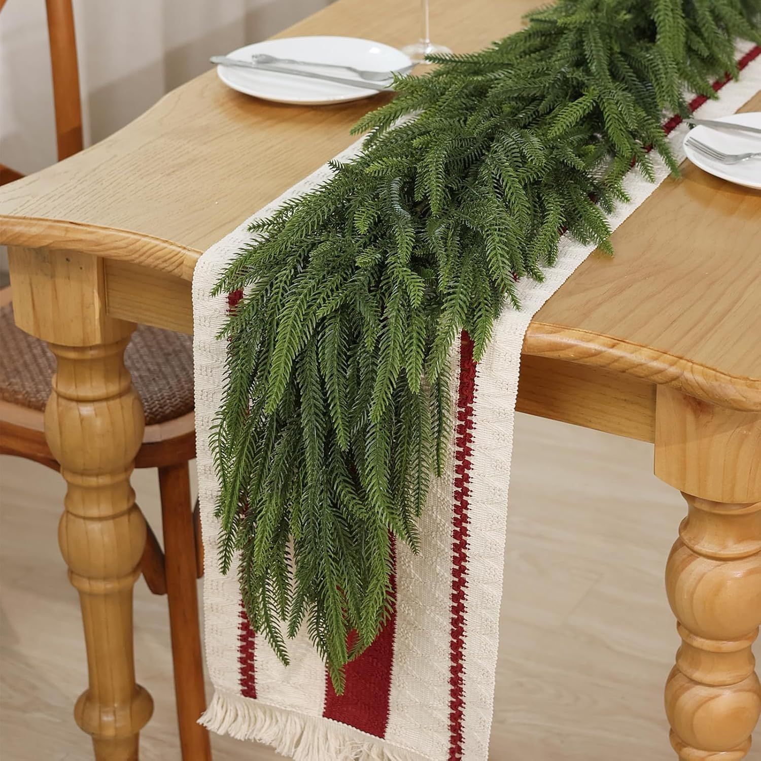 TEMU Halloween Norfolk Pine Rattan Pe Feel Material Soft Material, Suitable For Table Decoration And Stair Pendants, Delicate Texture, Decoration