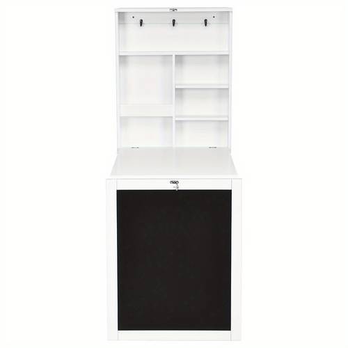 wall mounted table fold out convertible desk with a blackboard chalkboard multi function computer writing floating desk home office wood wall hanging desk large storage space space saving