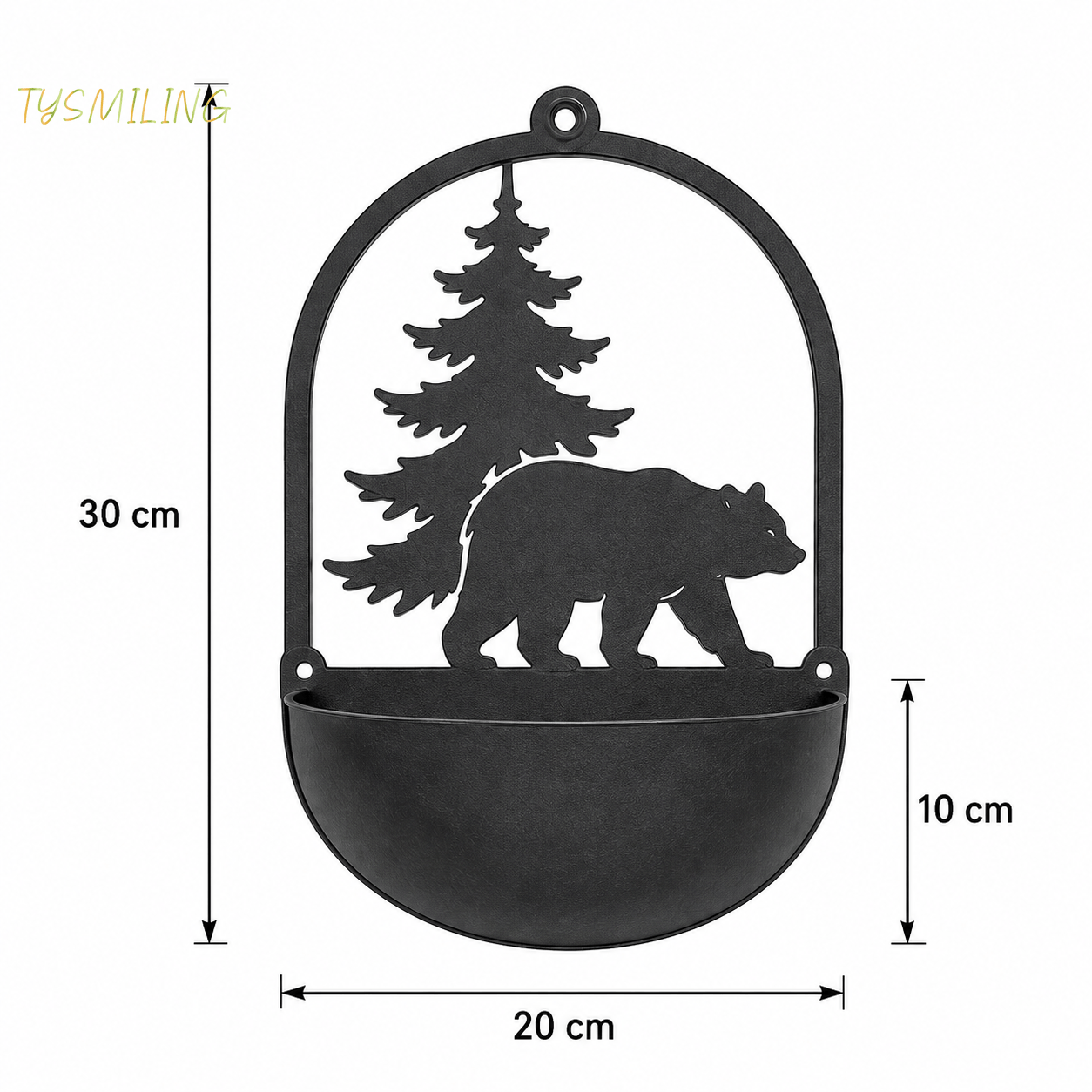 TEMU Pot de fleurs mural en métal , support décoratif suspendu avec motif forêt de pins, décoration de jardin rustique
