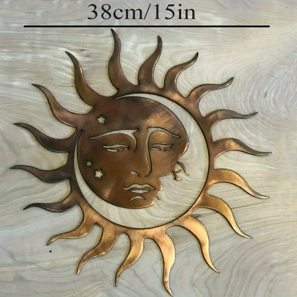 TEMU Metal Wall Art - Modern Abstract Sun Silhouette Decoration, Minimalist Living Room Mural, Design, /housewarming Gift