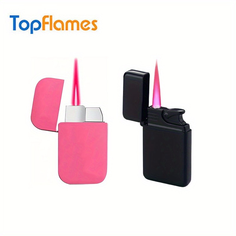 TEMU (without Built-in Butane Gas)2pcs Lighter, , Gas Windproof Jet Lighter, Suitable For Candle, Bbq, Stove Wall, Camping Gift