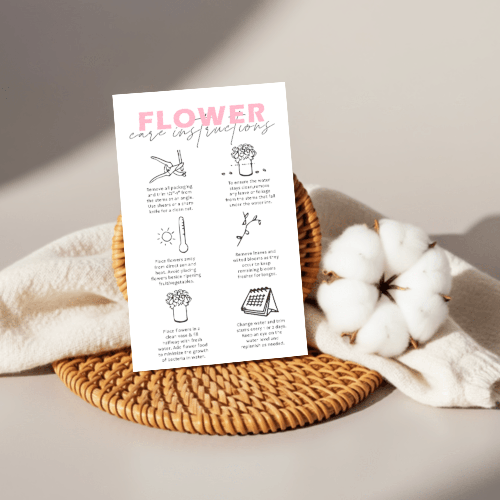 TEMU 50pcs Cards, Simple Instagram-style English Floral Maintenance Guide, Flower Shop Support After- Reminder Cards, Flower Preservation And