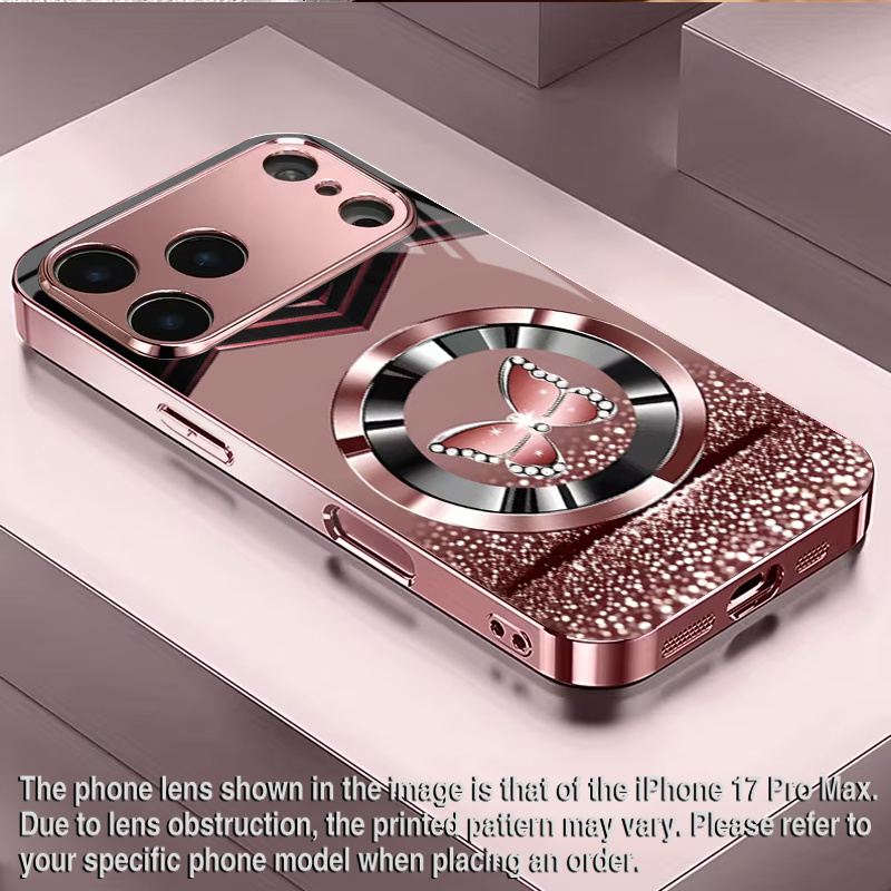 TEMU Phone Case - Pink Diamond Luxury Wallpaper Pattern Adopts High-grade Electroplated For Iphone 16, 16plus, 16pro, 16promax, Iphone 17, 17pro,