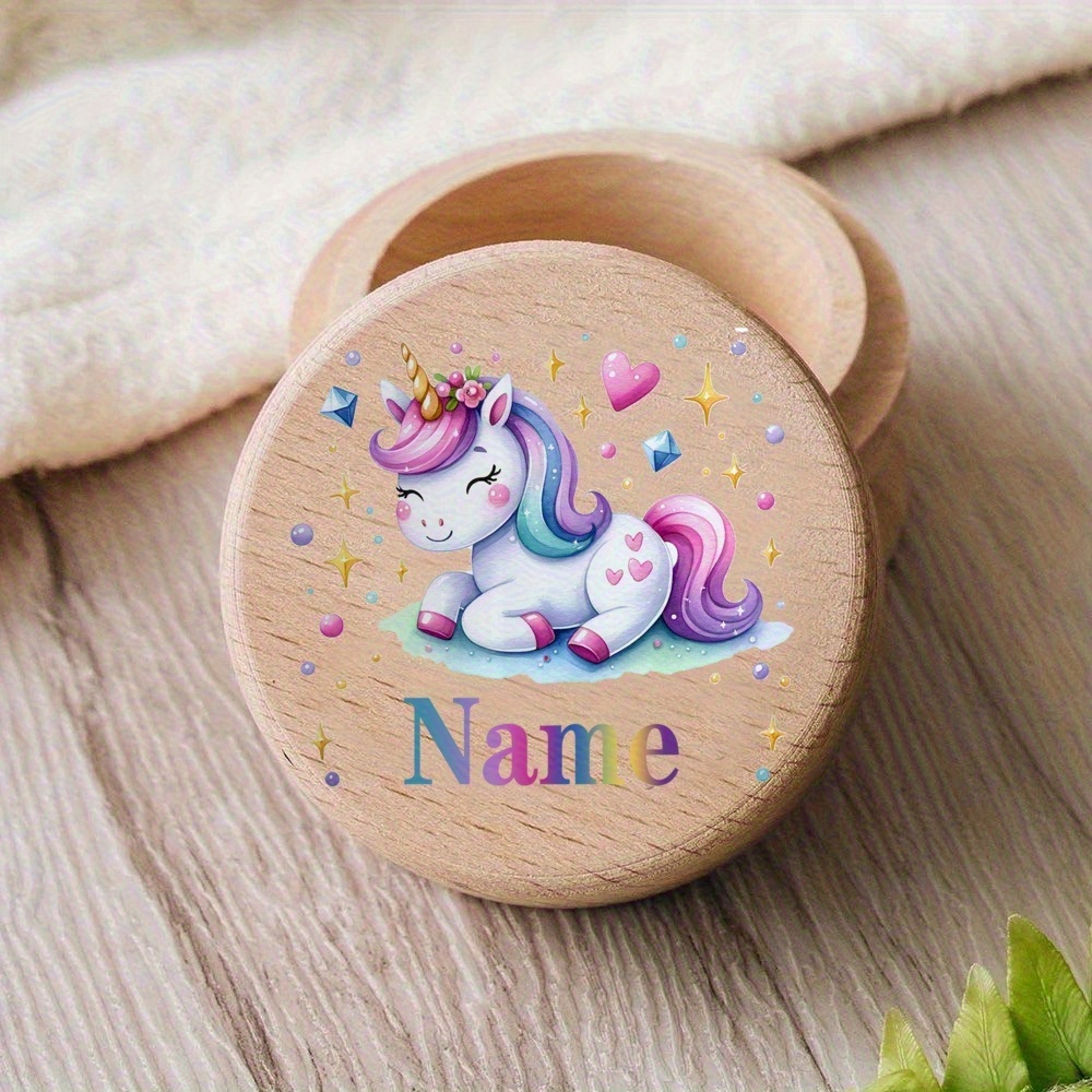 TEMU Personalized Custom Name Tooth Box Souvenir For Teeth, Cord, And Curly Hair, Collection Box For Baptism Gifts