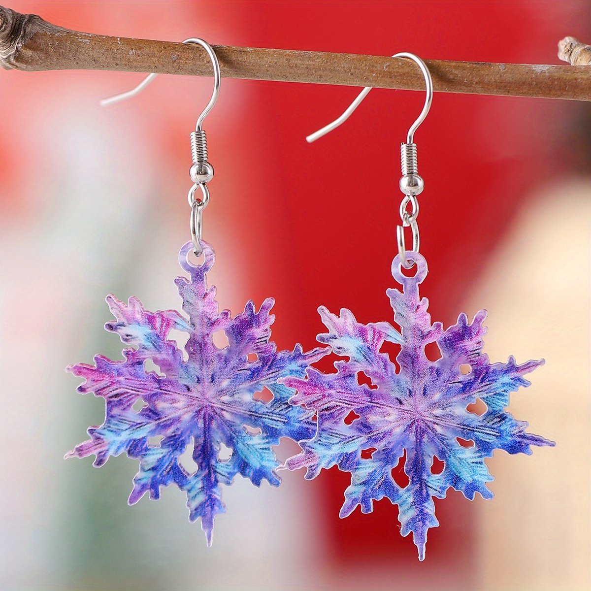 

2pcs -purple Gradient Pendant Earrings