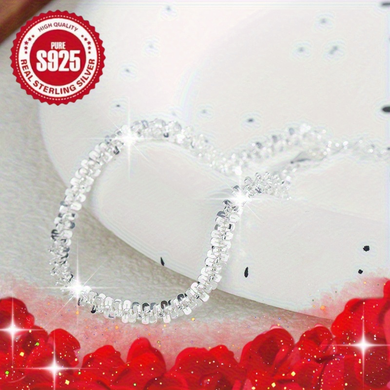 Sparkling 925 Sterling Silver Starry Bracelet, Lightweight