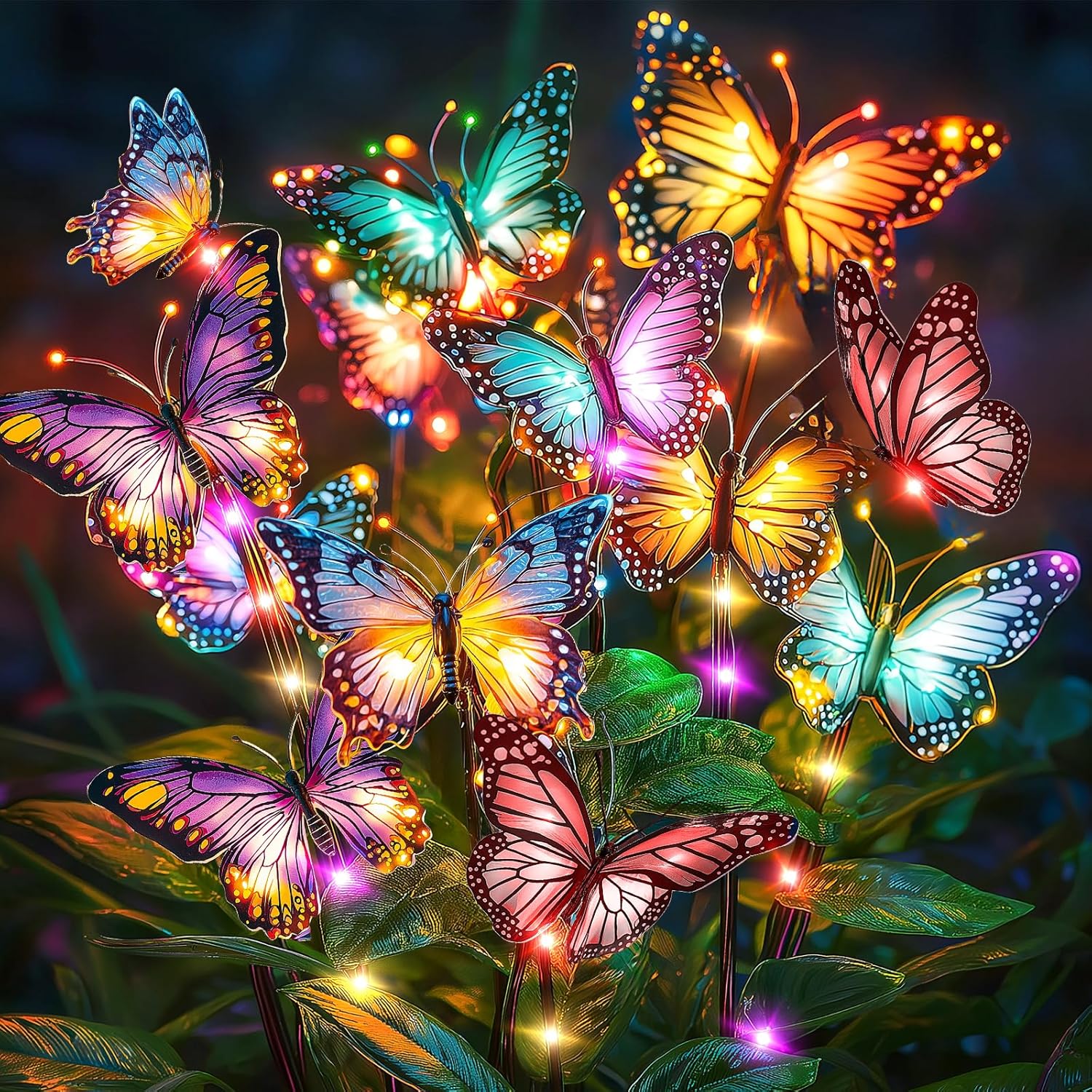outdoor   lights a pack of   butterflies solar 7 head   decorative lights courtyard landscape atmosphere lights add a beautiful scenery to your yard