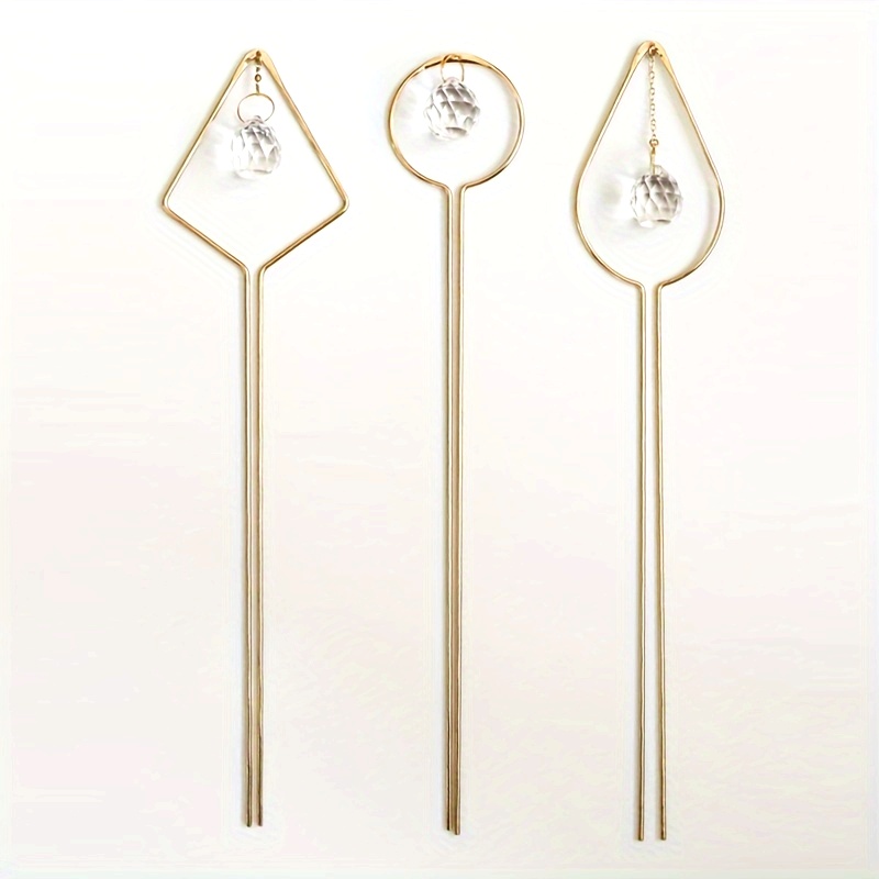 Image of 3pcs Prism Plant Stake Flower Pot Decor, Plant Decor, Garden Decor, Home Decor, Outdoor Flower Pot
