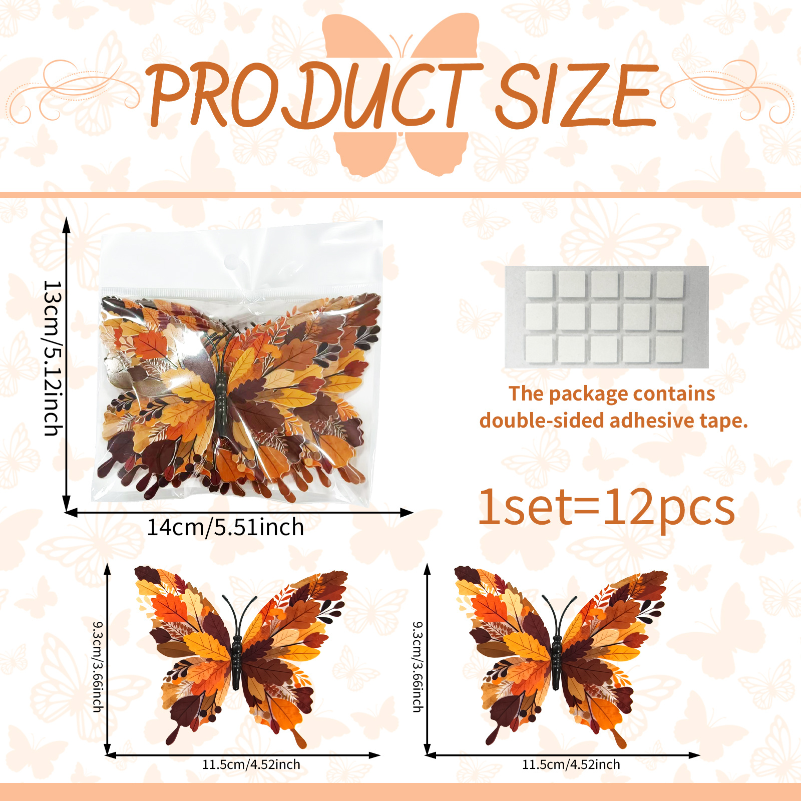TEMU A Set Of 12 Autumn Maple Leaf 3d Three-dimensional Wall Stickers Pvc Self-adhesive Thanksgiving Autumn Window Background Decoration Stickers