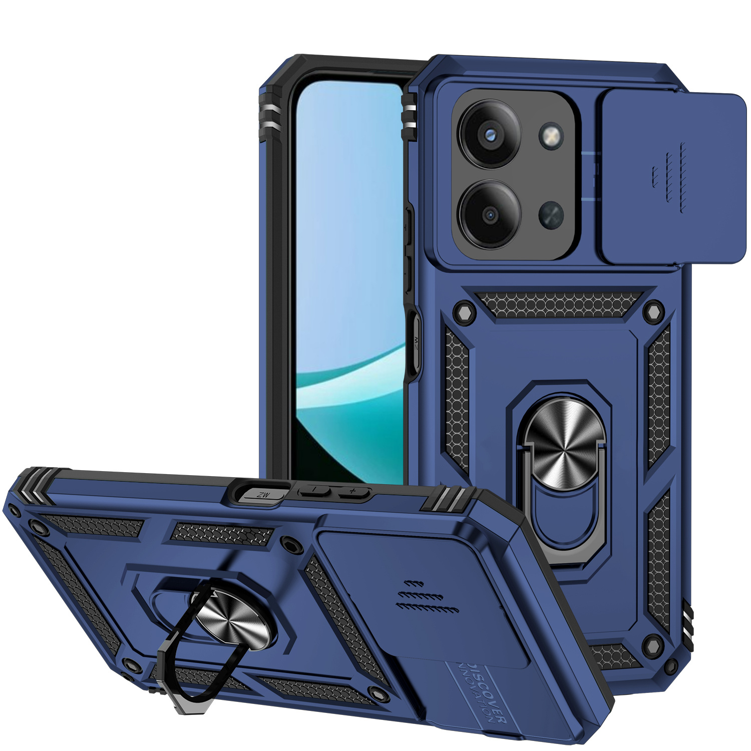 TEMU Phone Case: Protective Case For Redmi 15c Height 173mm With A Sliding , Magnetic Ring Holder, And Shock- Hard Shell.