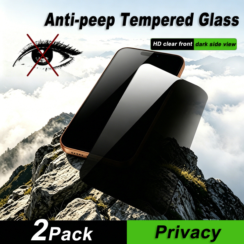 TEMU 2 Pack For Oppo A15 A16 A16e A16k A17 A17k A18 Ultra Clear Front Anti Peep Privacy Screen Protector Anti-scratch