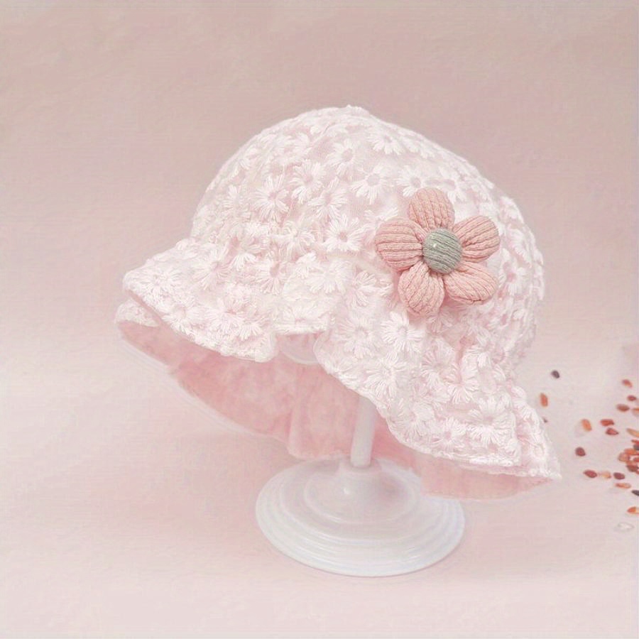 baby girls lace bucket hat flower sun protection hat cute - Temu