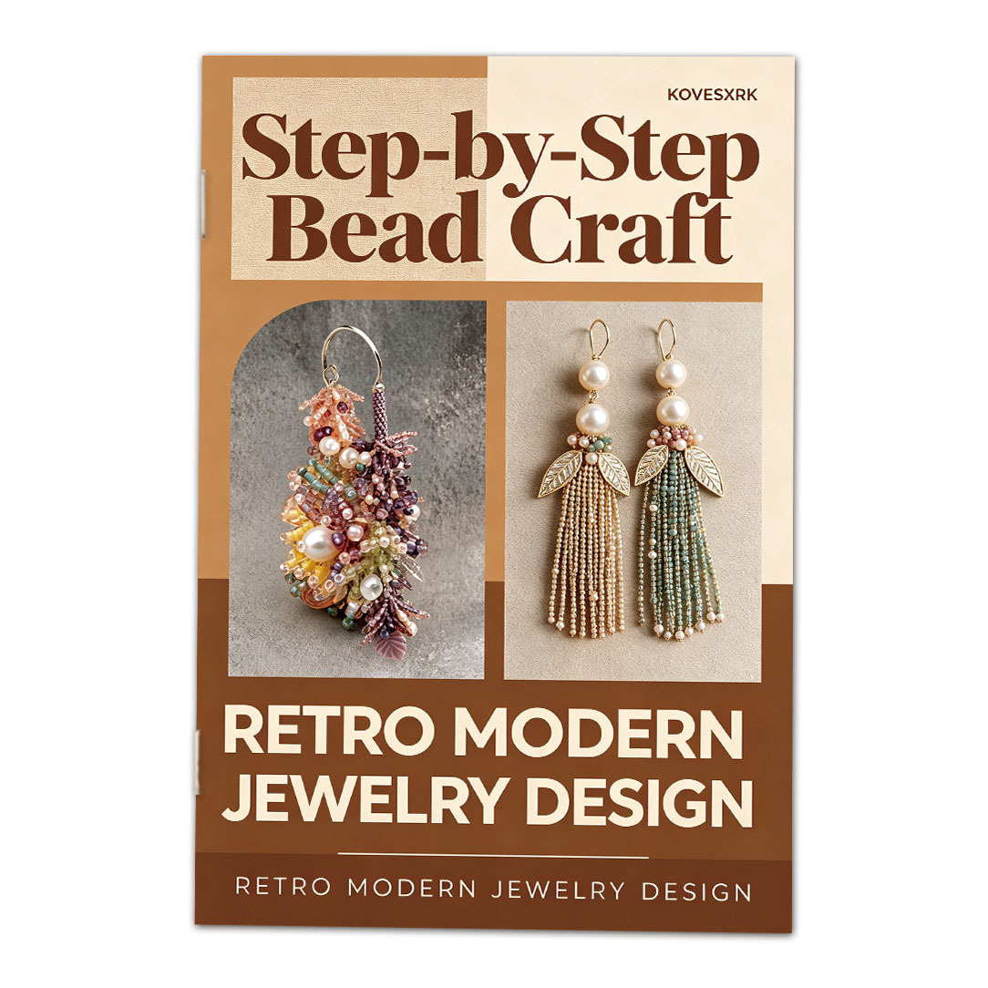 TEMU 1pc | Bead Art Weaving Guidebook | Retro Modern Collage Cover | 5.5 X 8.3 Inches | Tassel Earring Tutorial | Handmade Creation Time | Zen Bead