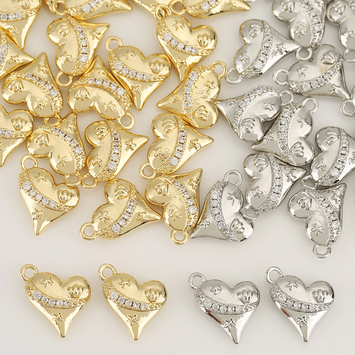 5pcs Heart-Shaped Jewelry Accessories Set with Synthetic Zirconia