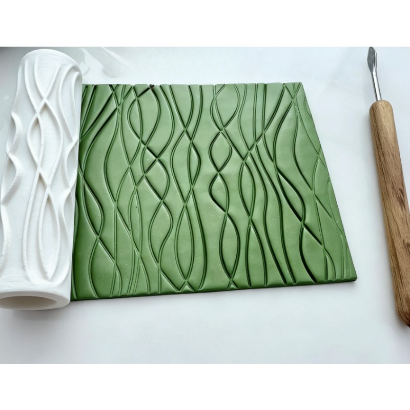 Linear Wave Clay Embossing Roller for Jewelry Making
