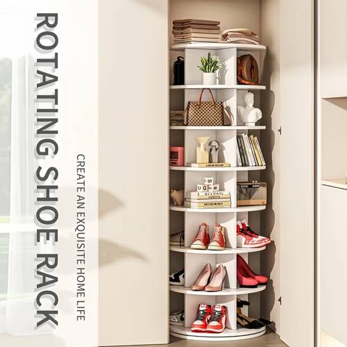 7 tier rotating shoe rack 360 revolving free standing shoe organizer multifunctional storage revolving shoe rack tower easy assembly durable pvc material