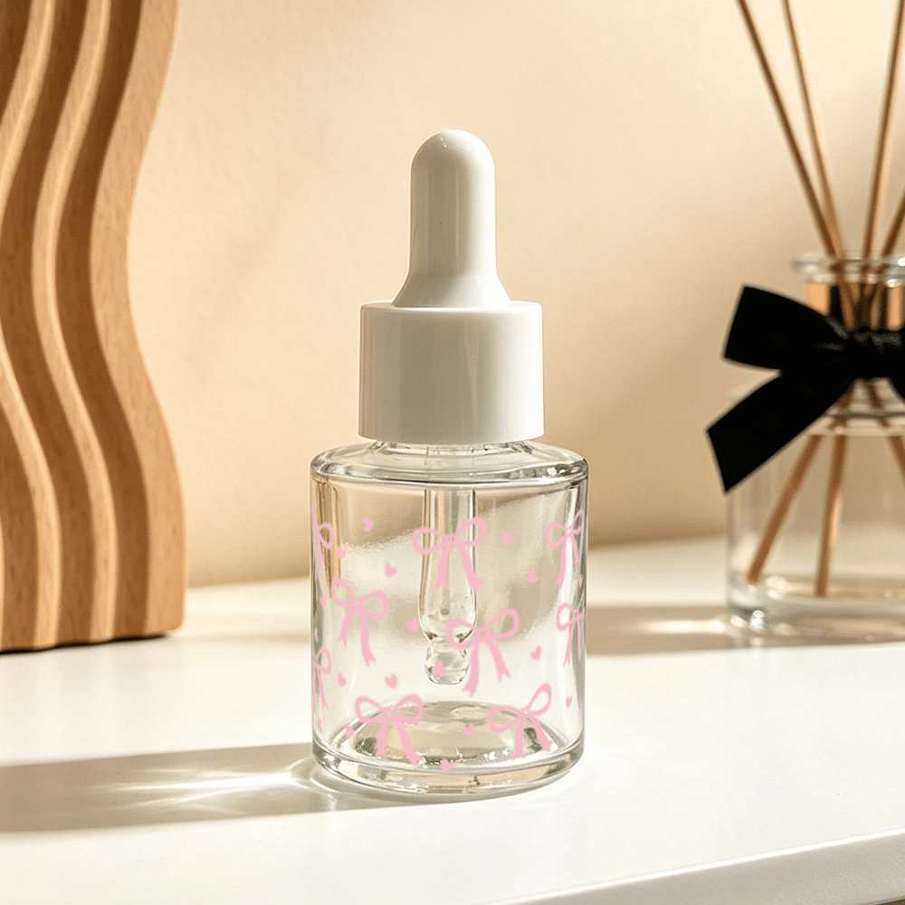 TEMU Flacon compte- en verre étanche, pièce unique, disponible ml et 40 ml. Présente un imprimé nœud papillon sur du flacon. Rechargeable, convient