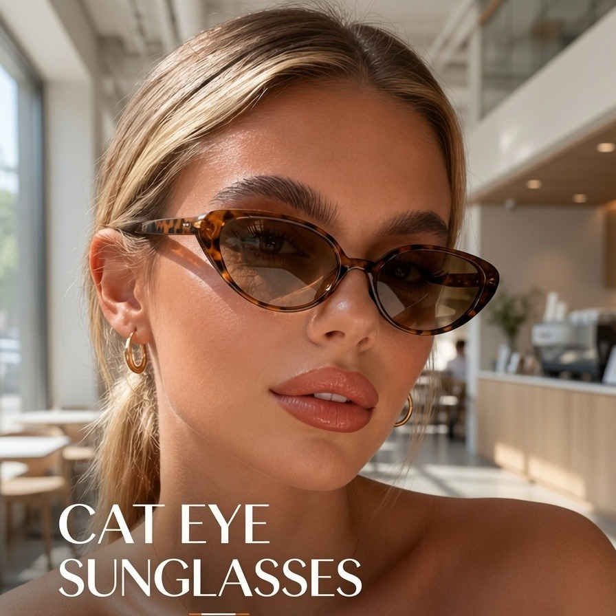 TEMU A Pair Of Universal Leopard-print Cat-eye Bohemian Style , Suitable For Occasions, With An Elegant And