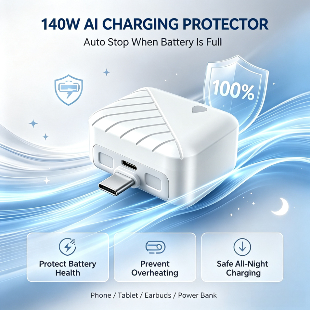 TEMU 140w High Power Type- Connector, Physical Grade Anti-overcharge Ai Full Charge Automatic Disconnection, Universal For Phone And Tablet Battery
