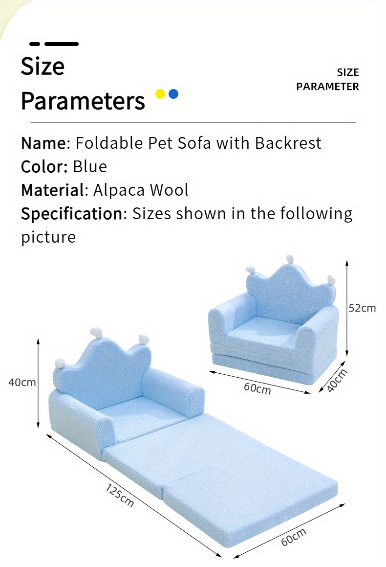 3 layer foldable pet sofa bed for small to medium dogs cats washable flannel 60cm x 125cm   comfortable sleeping area with plush cushion ideal for indoor pets pet bed for dogs   furniture soft pet furniture Product details 10