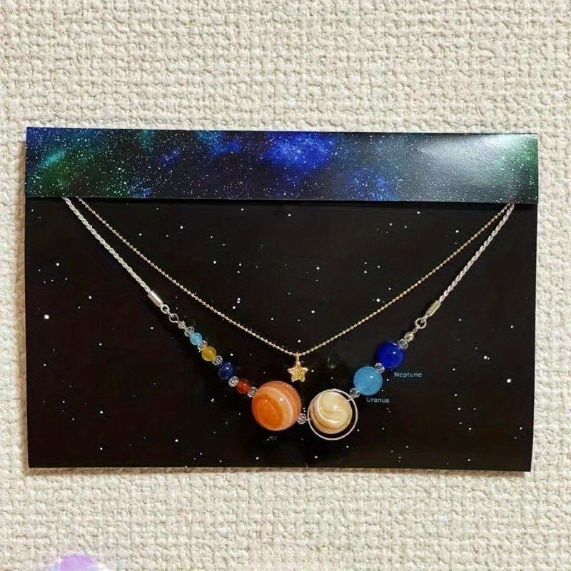 TEMU A Unique Twin Temperament Necklace The 2024 Planetarium Design, Perfect As A Birthday Gift For Women