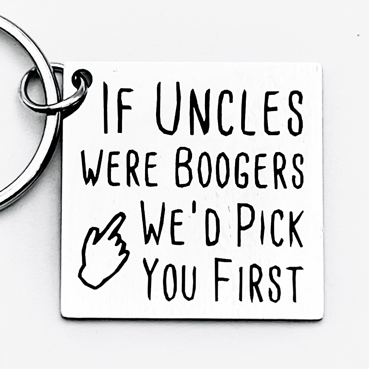 TEMU Funny Uncle Stainless Steel Keychain, A Gift From A Nephew And Niece, A Gift For Father's Day, A Simple Personalized Accessory, For Christmas,
